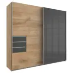 Möbelix Schwebetürenschrank Mit Laden 225cm Saigon, Eiche/graphit