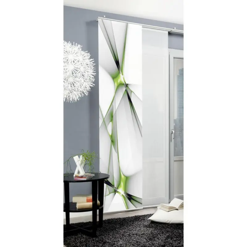 Vorhang mit Paneelwagen Franklin B: 60 cm, Apfelgr&uuml;n