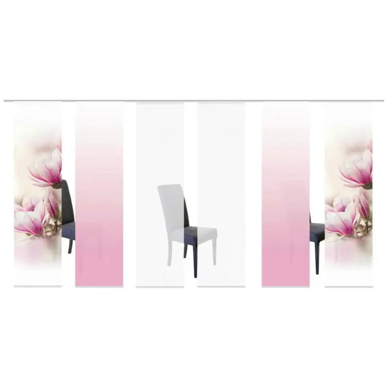 Vorhang Mit Paneelwagen Magnene 60x245 Cm Rosa/weiß