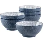 Möbelix Schüssel Porzellan Blau Telde 6tlg D: Ca. 15,4 Cm