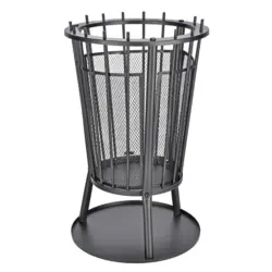 Feuerkorb DxH 40x61 cm mit Funkenschutz Schwarz