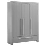 Möbelix Drehtürenschrank mit Lade 154 cm Nikola, Grau