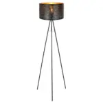 Möbelix Stehlampe Tunno Schwarz/gold, Dreibeinig