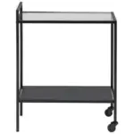 Möbelix Servierwagen Metall/glas Seaford Schwarz Mit 2 Laden