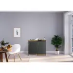 Möbelix Miniküche mit Kühlschrank + Kochfeld 100 cm Grau/Eiche