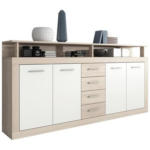 Möbelix Sideboard B 190cm Luna, Eiche/Weiß