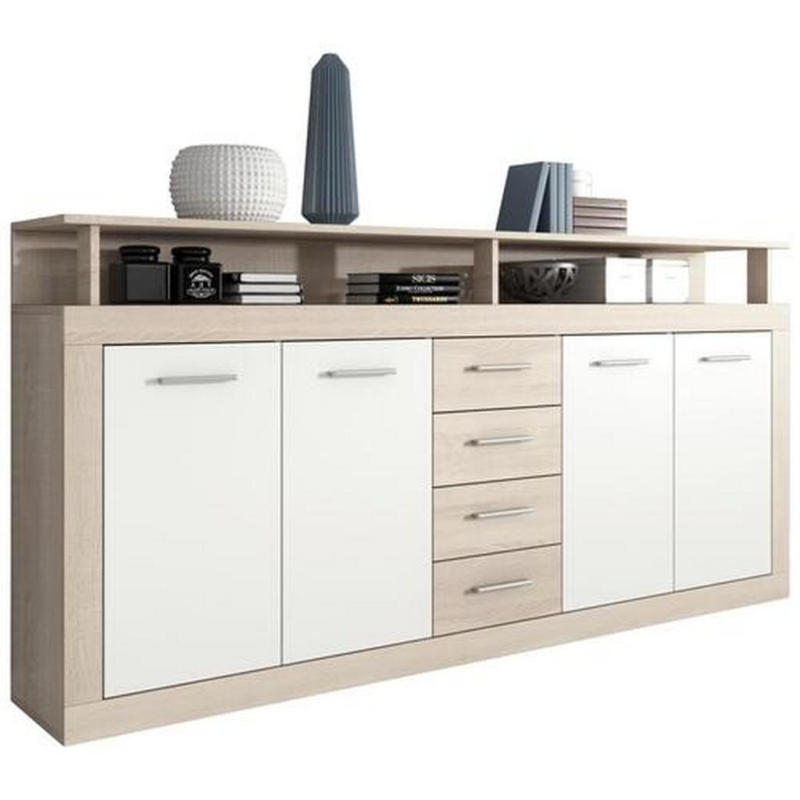 Sideboard B 190cm Luna, Eiche/weiß