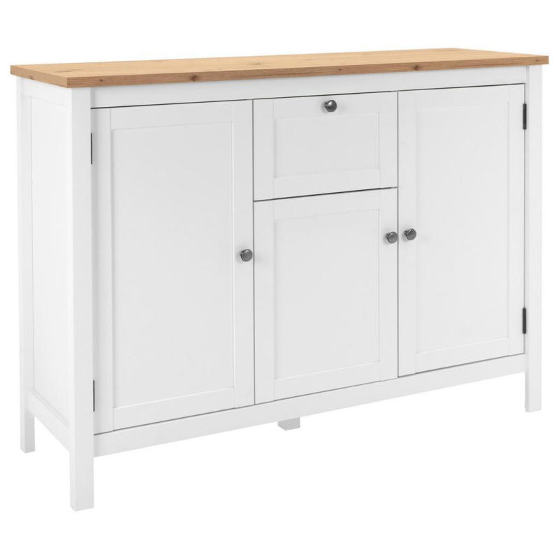 Sideboard Dekor Mit 3 Türen 120 Cm Bergen 57 Weiß/ Eiche