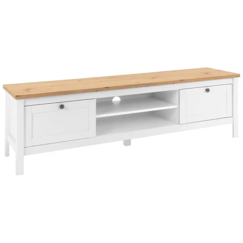 Lowboard Bergen 55 B: 160 Cm Weiß/eiche Dekor