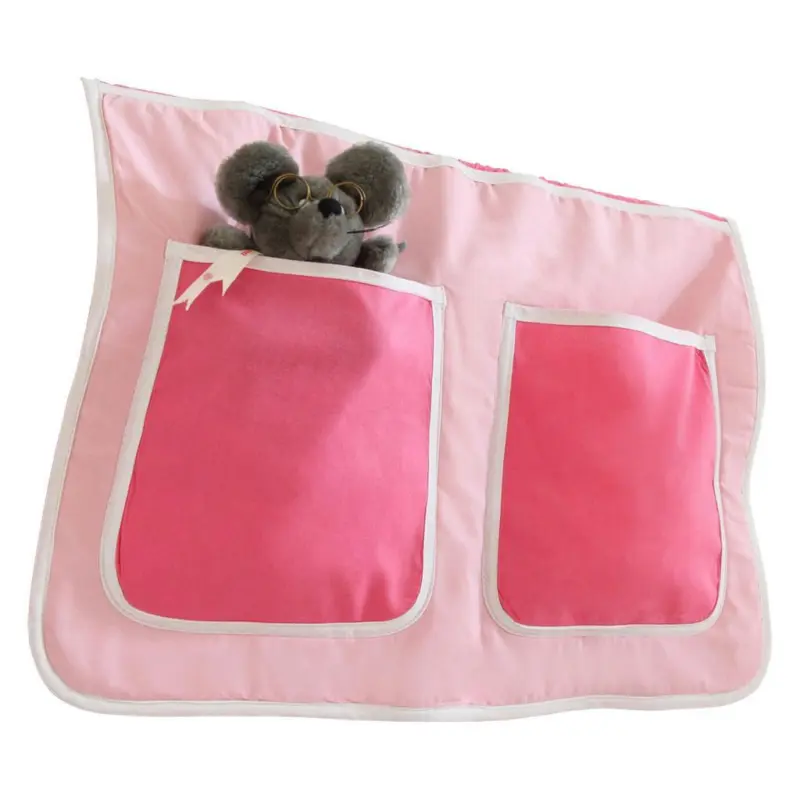 Betttasche aus Baumwolle Mit 2 Fächern, Rosa