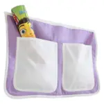 Möbelix Betttasche Aus Baumwolle Mit 2 Fächern, Lila/weiß