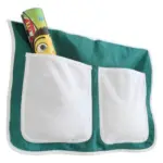 M&ouml;belix Betttasche aus Baumwolle Mit 2 F&auml;chern, Wei&szlig;/Gr&uuml;n