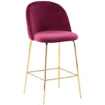 Möbelix Barhocker Mit Lehne Artdeco Samt Bordeaux/goldfarben