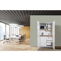 Schrankküche mit Kühlschrank + Mikrowelle 104 cm Elegant