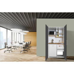 Schrankküche mit Kühlschrank + Mikrowelle 104 cm Modern