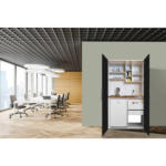 Möbelix Schrankküche mit Kühlschrank + Kochfeld 104 cm Modern