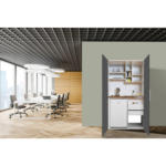 Möbelix Schrankküche mit Kühlschrank + Kochfeld 104 cm Modern