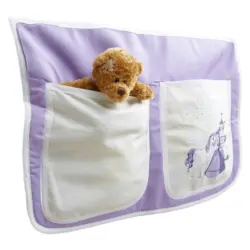 Betttasche aus Baumwolle Mit 2 Fächern, Flieder