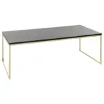 Möbelix Couchtisch mit Stahlgestell Riva, Schwarz/Goldfarben