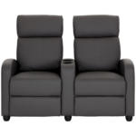 Möbelix Heimkino-Sofa mit Relaxfunktion Movie Lederlook Grau