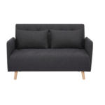 Möbelix 2-Sitzer-Sofa mit Schlaffunkt. Dorry mit Kissen Schwarz