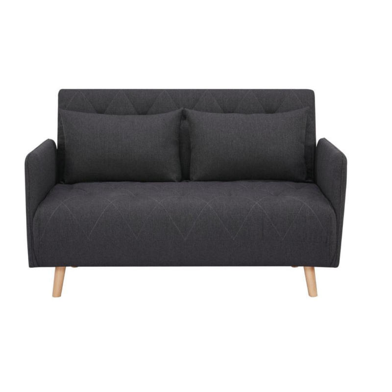 2-Sitzer-Sofa mit Schlaffunkt. Dorry mit Kissen Schwarz