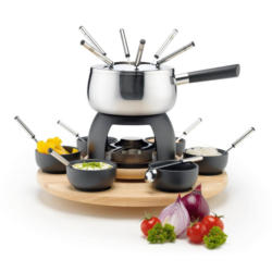 Fondue-Set 6 Gabeln Edelstahl Mit Spritzschutz