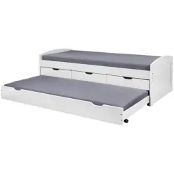 Bett inkl. Lattenrost + Bettlade 90x200 Ulli, Weiß