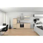 Möbelix Küchenzeile Nepal mit Geräten 270 cm Kaschmir/Eiche Dekor