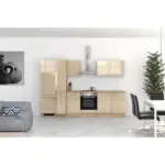 Möbelix Küchenzeile Nepal mit Geräten 300 cm Kaschmir/Eiche Dekor