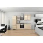 Möbelix Küchenzeile Nepal mit Geräten 270 cm Kaschmir/Eiche Dekor