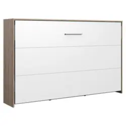 Schrankbett Mit Lattenrost 120x200 Juist Weiß/ Eiche