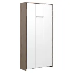 Schrankbett Mit Lattenrost 90x200 Juist Weiß/eiche