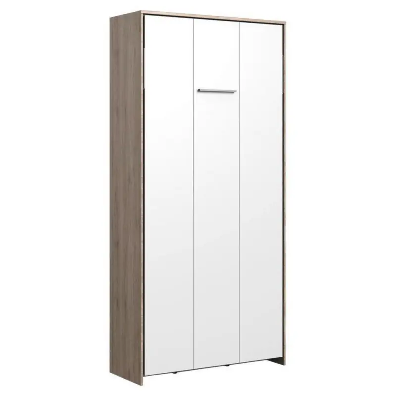 Schrankbett Mit Lattenrost 90x200 Juist Weiß/eiche