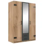 Möbelix Drehtürenschrank Mit Spiegel 135cm Liverpool, Eiche Dekor