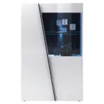 Möbelix Highboard Mit Glaselement B: 90 Cm Isola, Weiß/schwarz