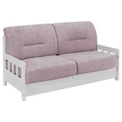 2-Sitzer-Sofa mit Schlaffunkt. Camino Holzkorpus Rosa/Weiß