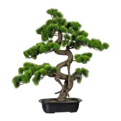 Kunstpflanze Bonsai Grün L: 65 Cm Mit Topf