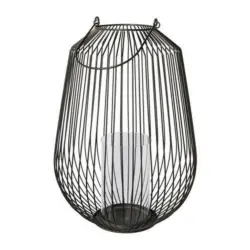 Windlicht Metall Schwarz Ø 35 cm