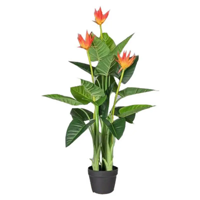 Kunstpflanze mit Orangenen Blüten H: 40 cm mit Topf