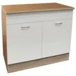 Möbelix Spülenschrank Andy B: 100 Cm Weiß/eiche + Arbeitsplatte