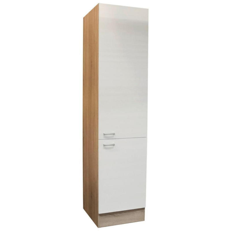 Küchen-Hochschrank Andy B:50cm Weiß 2 Türen 4 Einlegeböden