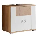 Möbelix Waschbeckenunterschrank Spalt B: 70 cm Weiß/Eiche Dekor