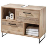 Möbelix Waschbeckenunterschrank Roof B: 80 Cm Eiche/schwarz Dekor