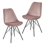 Möbelix Schalenstuhl Wl6 Rosa Samt Gepolstert 2er-Set