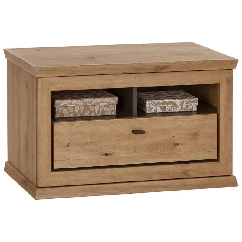 Garderobenbank Harvey B: 85,2 cm Lade + Fächer, Eiche Dekor