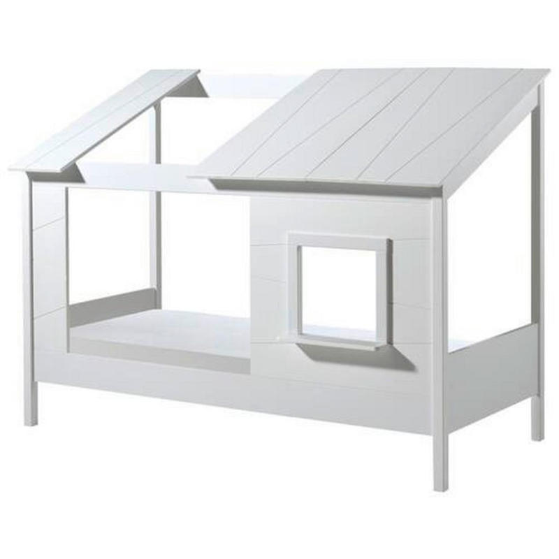Hausbett 90x200 cm Holzwerkstoff Weiß