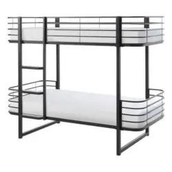 Etagenbett mit Lattenrost 90x200 cm Oscar, Schwarz