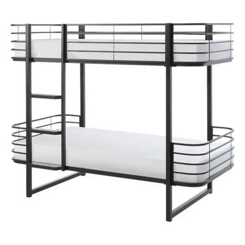 Etagenbett mit Lattenrost 90x200 cm Oscar, Schwarz