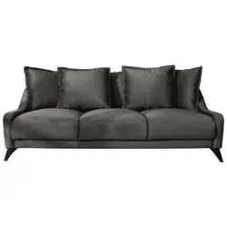 3-Sitzer-Sofa Royal Rose R&uuml;cken Echt Dunkelgrau